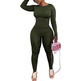 chicyes Lounge Workout 2 Piece Sets For Women Plus Size Outfits Casual Gym Matching Sets Long Sleeve Pant Fall Clothes Green