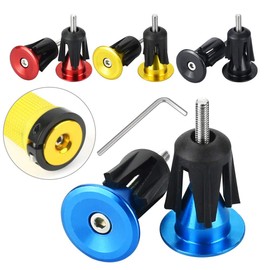 BUZIFU 4 Pairs Bar End Plugs Aluminum Bike Handlebar Cap Cycle Bar Ends Plugs Grip Bar Cap Bicycle Bar End Plugs Handlebar End Plugs with Installation Tool for Road Bike Mountain Bike MTB