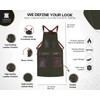 Premium Canvas Apron with Leather 2 Zip Pockets & Holders