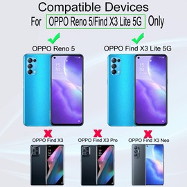 Ibywind Screen Protector Compatible with Oppo Find X3 Lite/Oppo Reno5 5G, Carbon Fibre Skin for the Back, Includes Easy Install Kit (Centring Frame)
