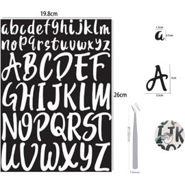 Juego de 8 Pegatinas de Letras de Vinilo,Barras Autoadhesivas,2,5 cm 5 cm Pegatinas Vinilo Letras Para Manualidades al Aire Libre Carteles Carteles Buzones Ventanas y Coche (Blanco)