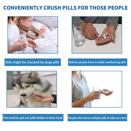 Electric Multifunctional Grinder.Electric Pill Crusher Grinder for Small or Large Pills,to Fine Powder. Pill Crusher Pulverizer Grinder for Elders or Pets. Small Dose Coffee Bean Grinder. (White)