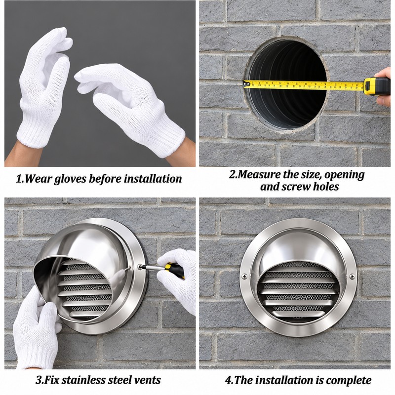 Stainless Steel Round Air Vent Grille – Wall & Ceiling