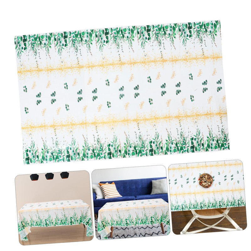 Totority Eucalyptus Leaf Tablecloth Rectangle Jungle Theme Decorations for Birthday