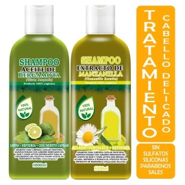 Vivenatural Shampoo Aceite De Bergamota 1l + Shampoo De Manzanilla 1l