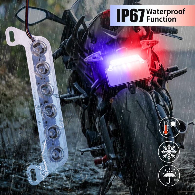 YnGia Motorcycle Flashing Rear Tail Light, 2PCS Brake Stop Light