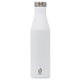 MIZU - S6 Slim Series Water Bottle | 19 oz. Double Wall Stainless Steel Vacuum Insulated | Narrow Mouth with Leak Proof Cap | Multiple Colors | BPA Free, White