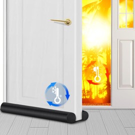MAXTID Under Door Draft Blocker Black Door Draft Stopper 38" Noise Reducer Breeze Light Cold Air Guard Sound Proof Door Sweep 32" 36" 38" Weather Stripping Door Bottom Seal Insulation Strip Gap Filler
