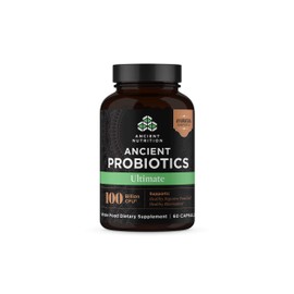 Ancient Nutrition Probiotics, Probiotics Ultimate 100 Billion CFUs*/Serving, Digestive and Immune Support, Gluten Free, Ancient Superfoods Blend, 60 Capsules