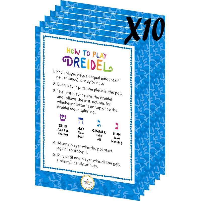 The Dreidel Company 100 Solid Blue & White Hand Painted
