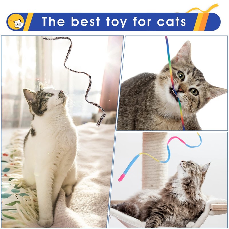 Cobee 3 Packs Cat Wand Toy Set, 30cm Cat Interactive