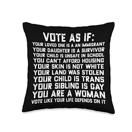 Vote As If Your Life Depends On It Women Human Rights Retro Throw Pillow