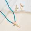 Fish Necklace Earrings Set Blue Beaded Necklace Charm Necklaces for