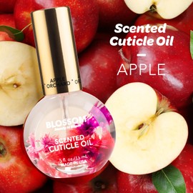 Blossom Cuticle Oil for Nails, Hydrating, Moisturizing, Scented Nail Oil Cuticle Care, Infused with Real Flowers, Made in USA, 0.5 fl. oz, Apple
