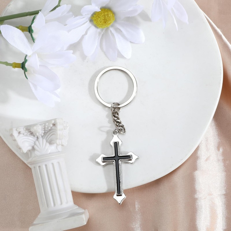 OBEISN Elegant Keyring with Classic Cross Design, as a Gift