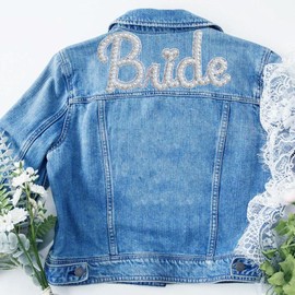 SOYCEV Bride Iron on Patches White Bride Letter Patches Bride Gift Pearl Bride Patches for Jacket Bag