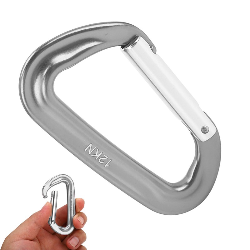 5Pcs Aluminum Alloy Climbing Carabiners 12KN (2697 Lbs) Heavy Duty