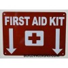 BUILDINGSIGNS.COM First Aid Kit Sign with Down Arrow (red,Reflectiv