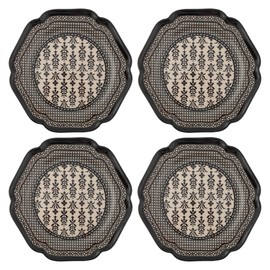 Karma, 10.75 inches Melamine Dinner Plates Set of 4, Reusable Dishwasher Safe Plates for Outdoor and Indoor, Nightingale