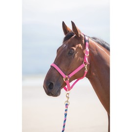 Shires Topaz Nylon Pony/Horse Headcollar - Pink Small Pony