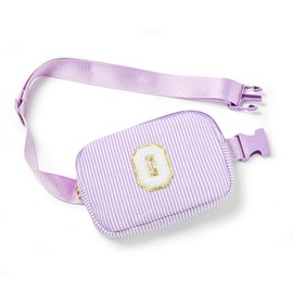 Boulder Bee Belt Bag with Initial Letter, Stylish Fanny Pack for Teenager Girls, Cute Trendy Stuff, Crossbody Bags, Birthday Gifts Bag, Christmas Gift(Purple, Letter O)