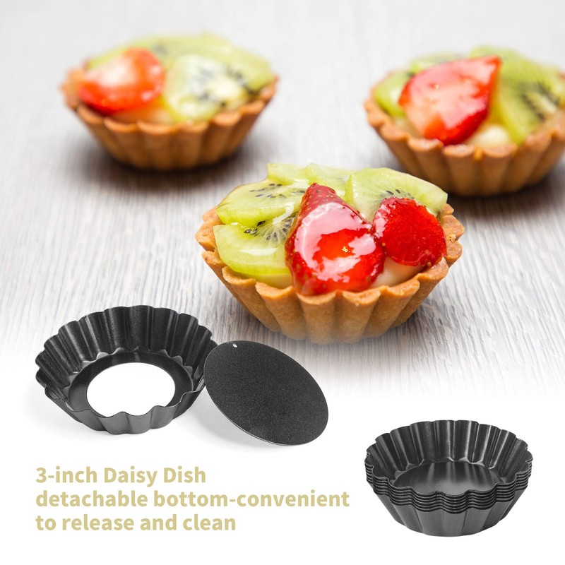 WeeGoo Mini Tart Tins 24 Pack Egg Tart Tin 3