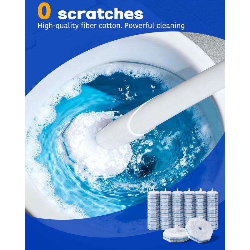60 Pack Toilet Wand Refills Compatible with Clorox Toilet Brushes,