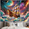 Amhokhui UV Reactive Trippy Tapestry Blacklight Neon Ocean Wave Tapestries