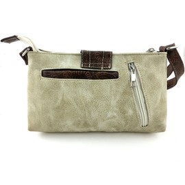 Justin West Western Tooled Laser Cut Rhinestone Buckle Messenger Bag Purse with Long Crossbody Strap (Beige)