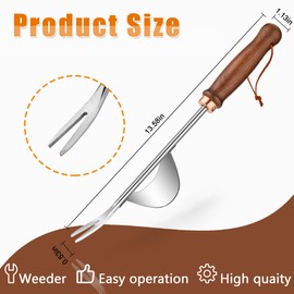 Dandelion Weeder Gardening Tool Set Garden Outdoor Planting Flowers To Remove Weeds (11.8In*0.8In, Yellow)