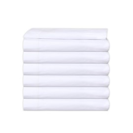 GOLD TEXTILES Pack of 6 King White Fitted Sheets (78x80+14) Polycotton T200, Soft and Comfortable Easycare -Commercial Grade Hotel Quality (6, King)