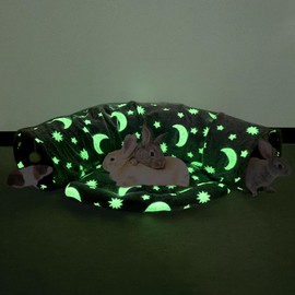 BWOGUE Bunny Tunnel Bed, 2-in-1 Collapsible Tunnel Tubes Toys with Removable Mat Hideout for Cats Kittens Rabbits Guinea Pigs Kitty