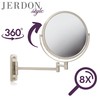 JERDON 8-Inch Two-Sided Swivel Wall Mount Mirror - Makeup Mirror