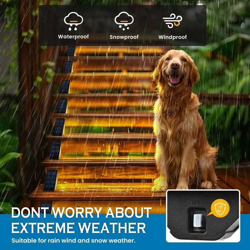 SOLPEX Solar LED Step Lights 24 Bright Warm White Waterproof