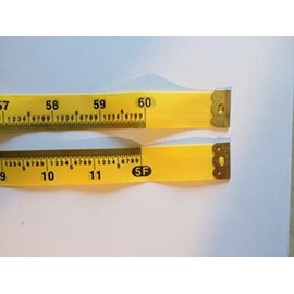Aldrich Engineer Tape Measure, Decimal inch, Fabric, 60 in, 5 ft, Numbered Tenths of an inch Between The inches, Yellow