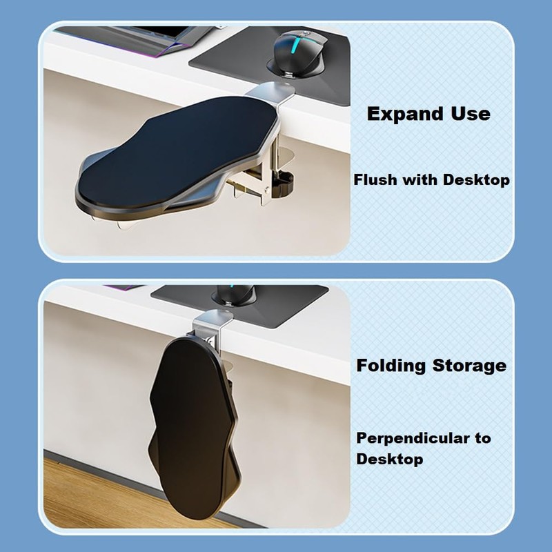 lomonmen Arm Rest Desk, Ergonomic Armrest Support Wrist Rest, 90°
