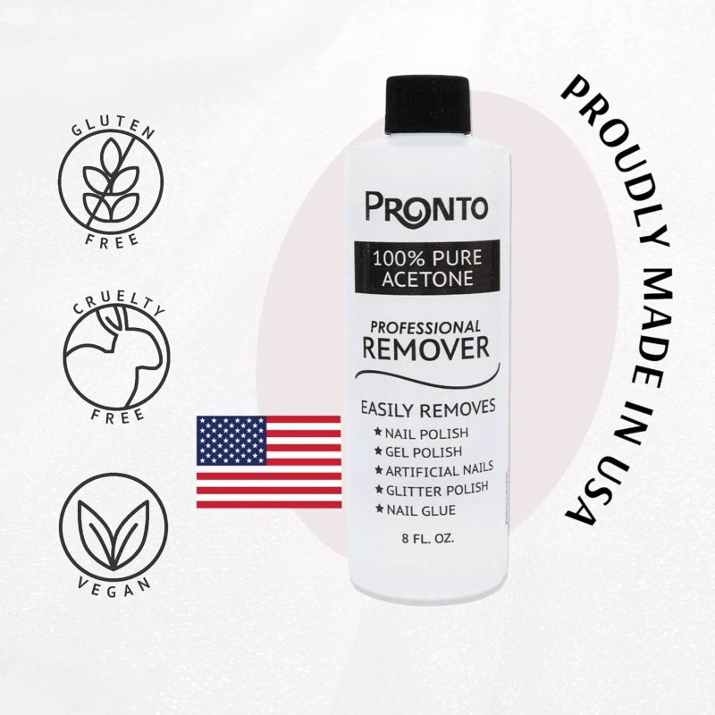 Pronto 100% Pure Acetone - Quick Professional Nail Polish Remover