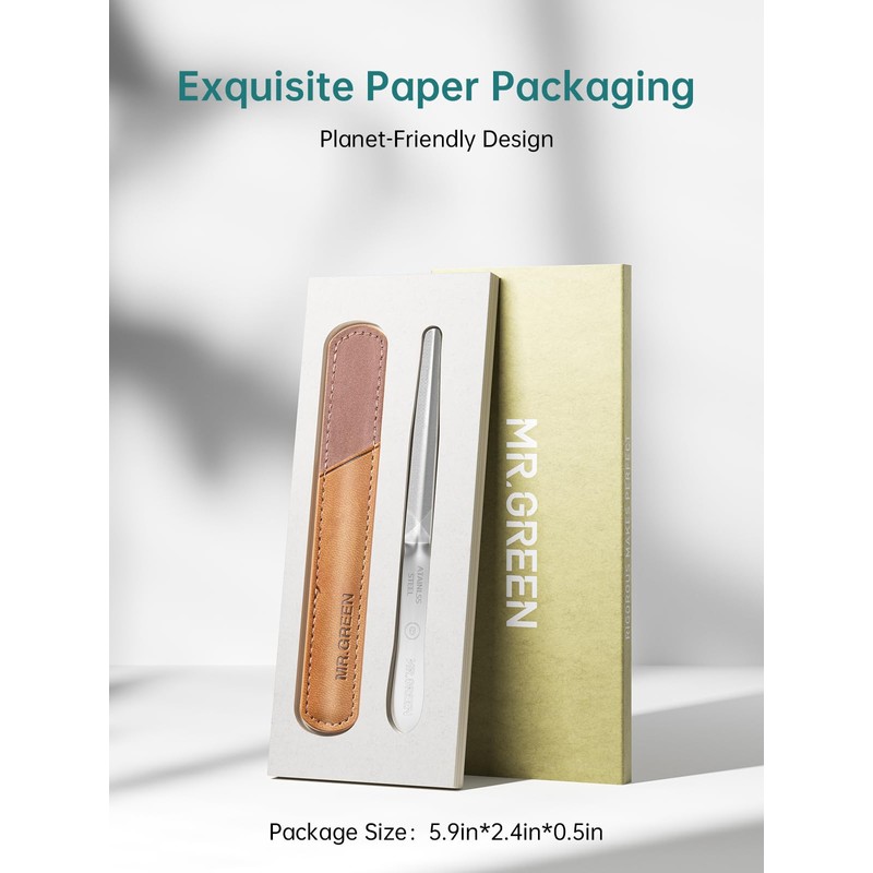 MR.GREEN Curved Nail File – Double-Sided Metal Nail File for