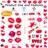 Habett Tattoos for Women and Men, Red Lip Heart Prints