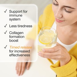 Vitamin C 1000mg Tablets High Strength - Slow Release Formula with Elderberry & Turmeric - 60 Tablets - Vegan VIT C Supplement - Plant-Based Immune System Support Complex - UK Made