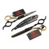 EVOLVING Kit Tijeras Profesional Japones Negro-dorado Barberia
