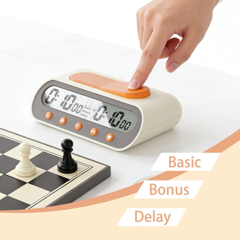VINJOE Digital Chess Clock, Portable Professional Game Timer for Chess