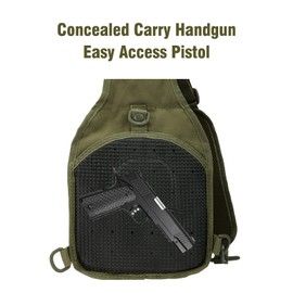 BOMTURN Tactical Backpack Sling Bags - 1000D Waterproof Military Backpack // Chest Bag // CCW Bags Outdoor Shoulder Bag for Every Day Carry Green