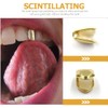 HEALLILY 2pcs Gold Plated Small Single Tooth Cap Hip Hop