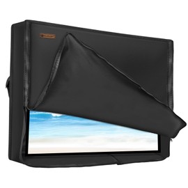 3-Side Zippered Box-Shaped Outdoor TV Cover 39 to 40 Inch Waterproof, 600D Heavy Duty Oxford Weatherproof TV Enclosure Protector, Waterproof Double Zipper Front Flap for Outside Flat Screen 39-40in TV