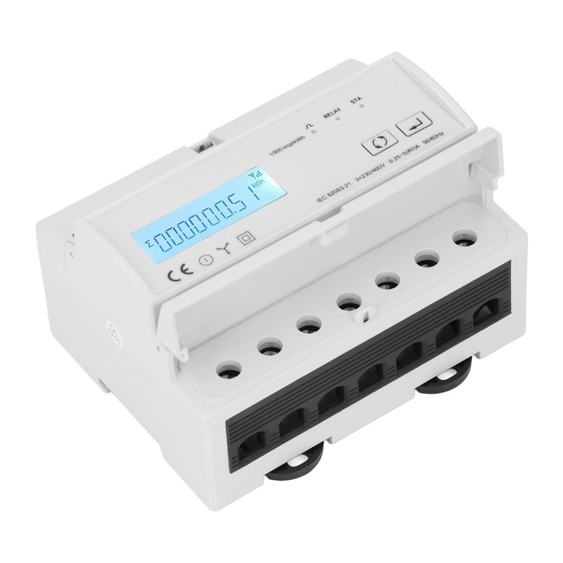 3 Phase Electricity Meter Bidirectional LCD Backlit 85‑270V Input Energy