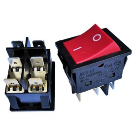 Inverter Welding Machine Rocker Switch JD03-A1 6Pin 125/250V 30A Large Current Electric Pushbutton Switches with Connecting Piece, Red