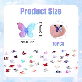 QfwdfcTrenz 70 Pcs Mini Butterflies Miniature Resin Small Butterfly Tiny Butterfly Decorations for Crafts DIY Fairy Garden Dollhouse Micro Landscaping Decoration