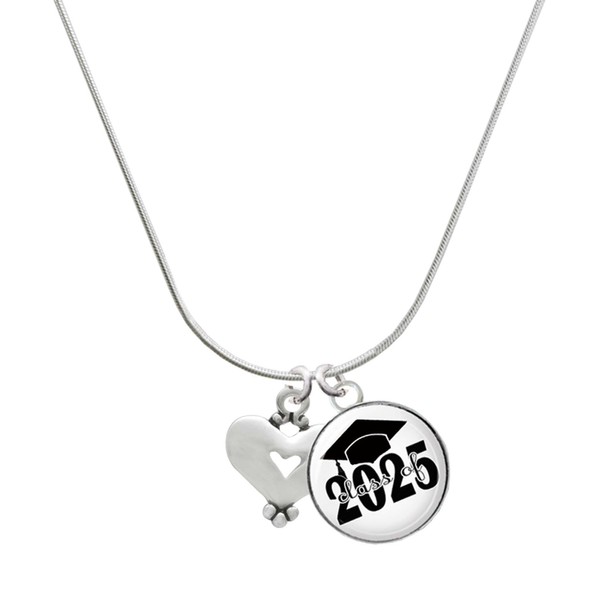 Delight Jewelry Silvertone Large Heart with Cutout Script Class of