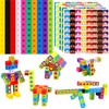 100 Math Linking Cubes, Math Cubes with 320 Reusable Stickers
